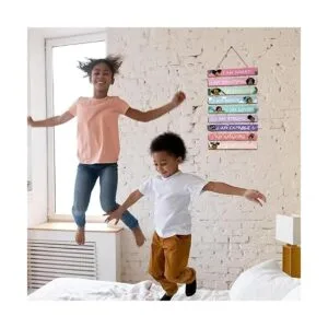 Juego de 9 piezas de arte de pared para niña negra_5