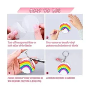 ZOCONE Juego de 144 llaveros acrílicos de 2 pulgadas_4