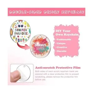 ZOCONE Juego de 144 llaveros acrílicos de 2 pulgadas_3