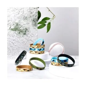 Paquete de 24 pulseras de goma de camuflaje del ejército_3