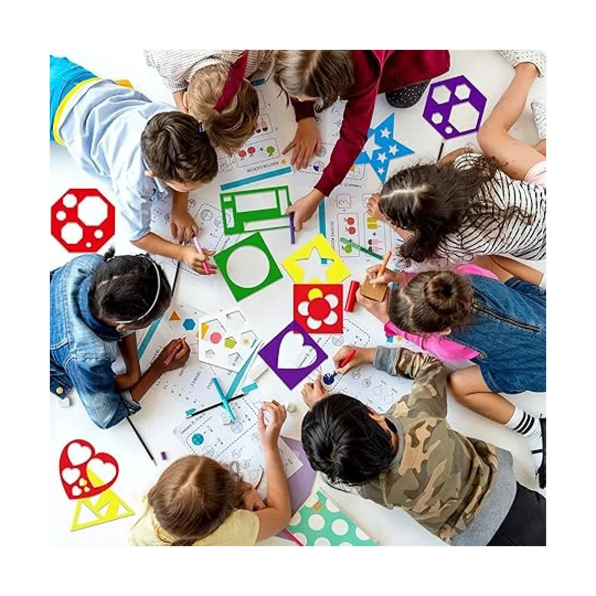 24 plantillas de trazado de formas coloridas plantillas_7