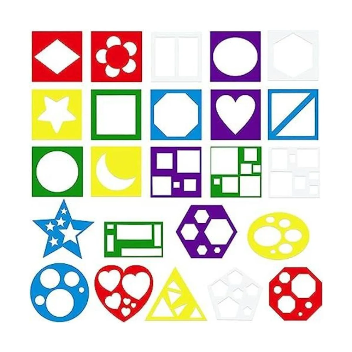 24 plantillas de trazado de formas coloridas plantillas_1