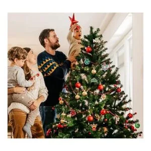 Dijes de cuentas de Navidad para hacer joyas lazo rojo y_6