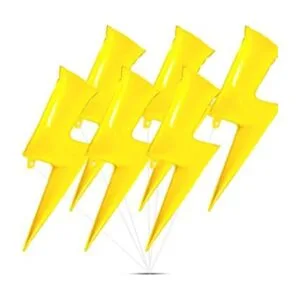 Juego de 6 globos de aluminio amarillo con pernos de rayo_1