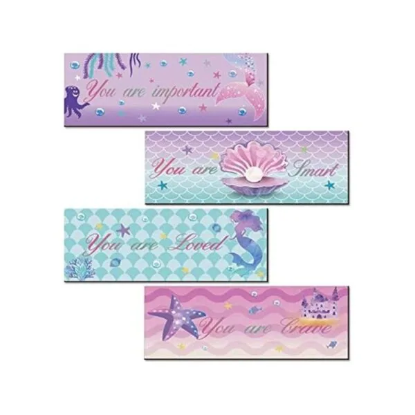 4 piezas de decoración de pared de sirena arte de pared_1