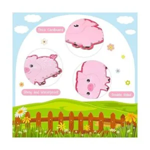 10 tarjetas de cordones de animales de granja para niños_3