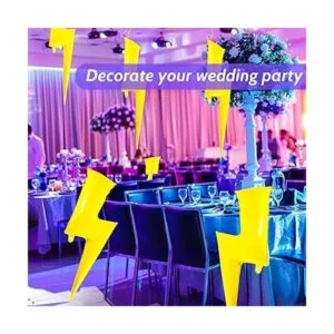 Juego de 6 globos de aluminio amarillo con pernos de rayo_6