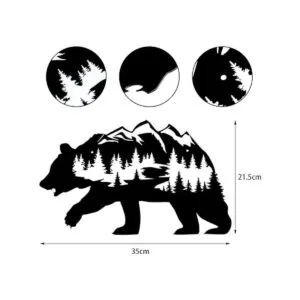 Hotop Arte de pared de oso de metal rústico para_2