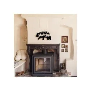 Hotop Arte de pared de oso de metal rústico para_3