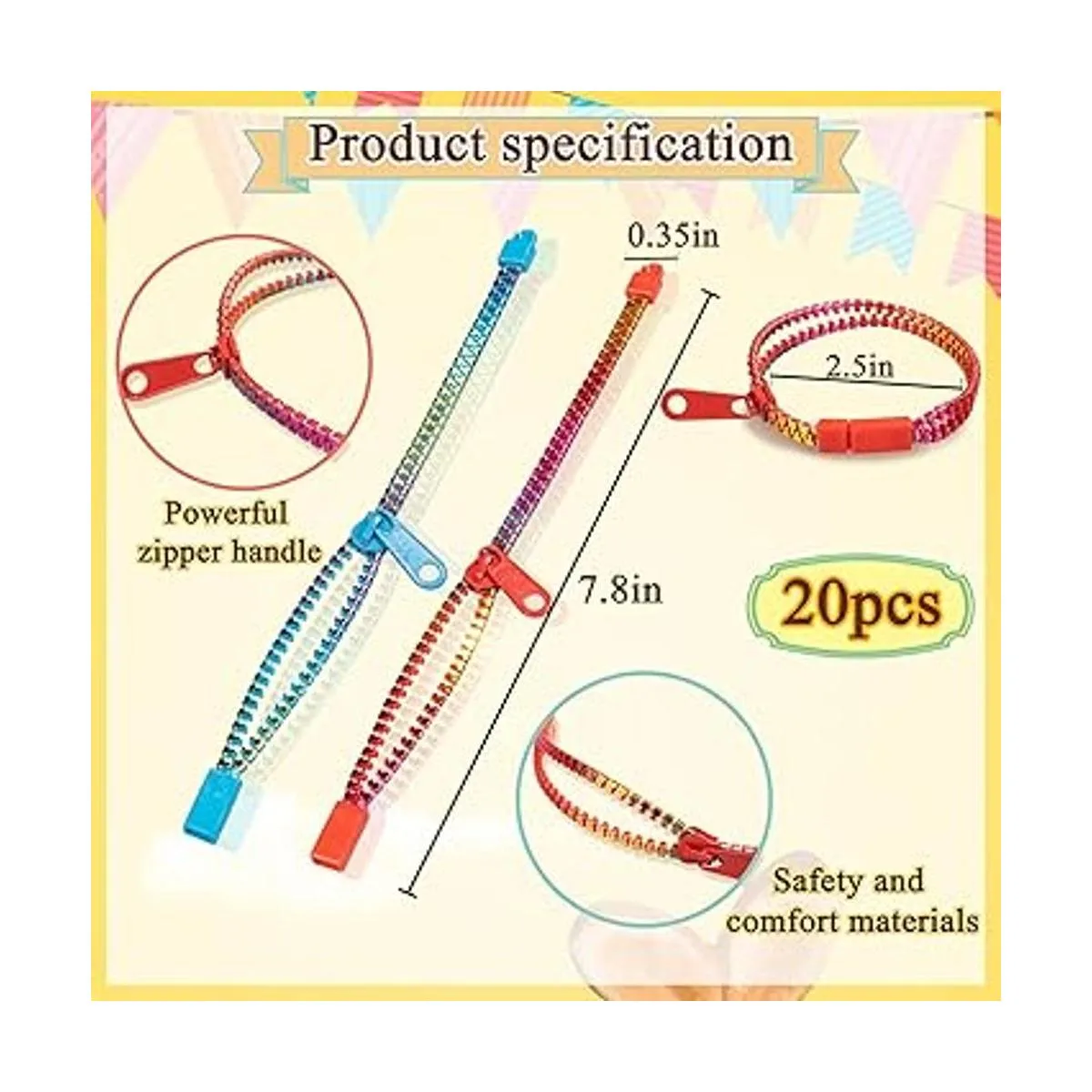 Juguetes para la ansiedad pulseras con cremallera de_4