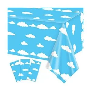 Paquete de 3 manteles de fiesta de cumpleaños con nubes_1