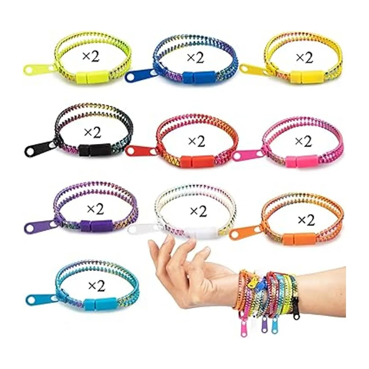 Juguetes para la ansiedad pulseras con cremallera de_2