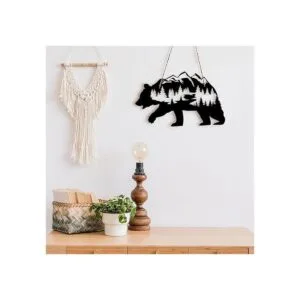 Hotop Arte de pared de oso de metal rústico para_4