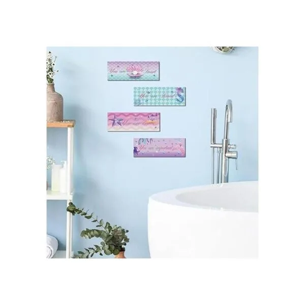 4 piezas de decoración de pared de sirena arte de pared_6