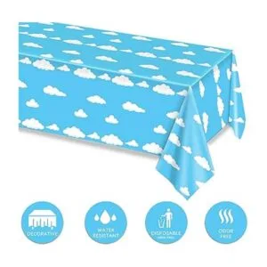 Paquete de 3 manteles de fiesta de cumpleaños con nubes_6