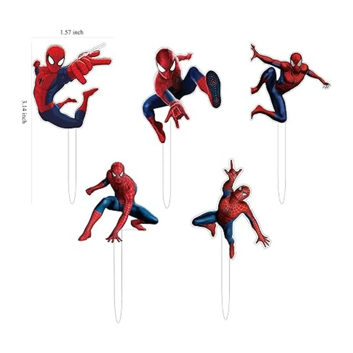 6 piezas de Spiderman Happy Birthday Cake Topper para_5