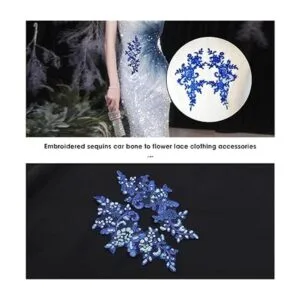 Micro Traders 2 pares de apliques bordados de encaje de_2