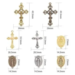SUNNYCLUE Colgantes de cruz de rosario estilo tibetano de_2