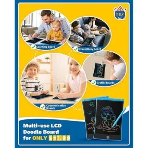 TEKFUN Paquete de 2 tabletas de escritura LCD con 4 lápiz_3