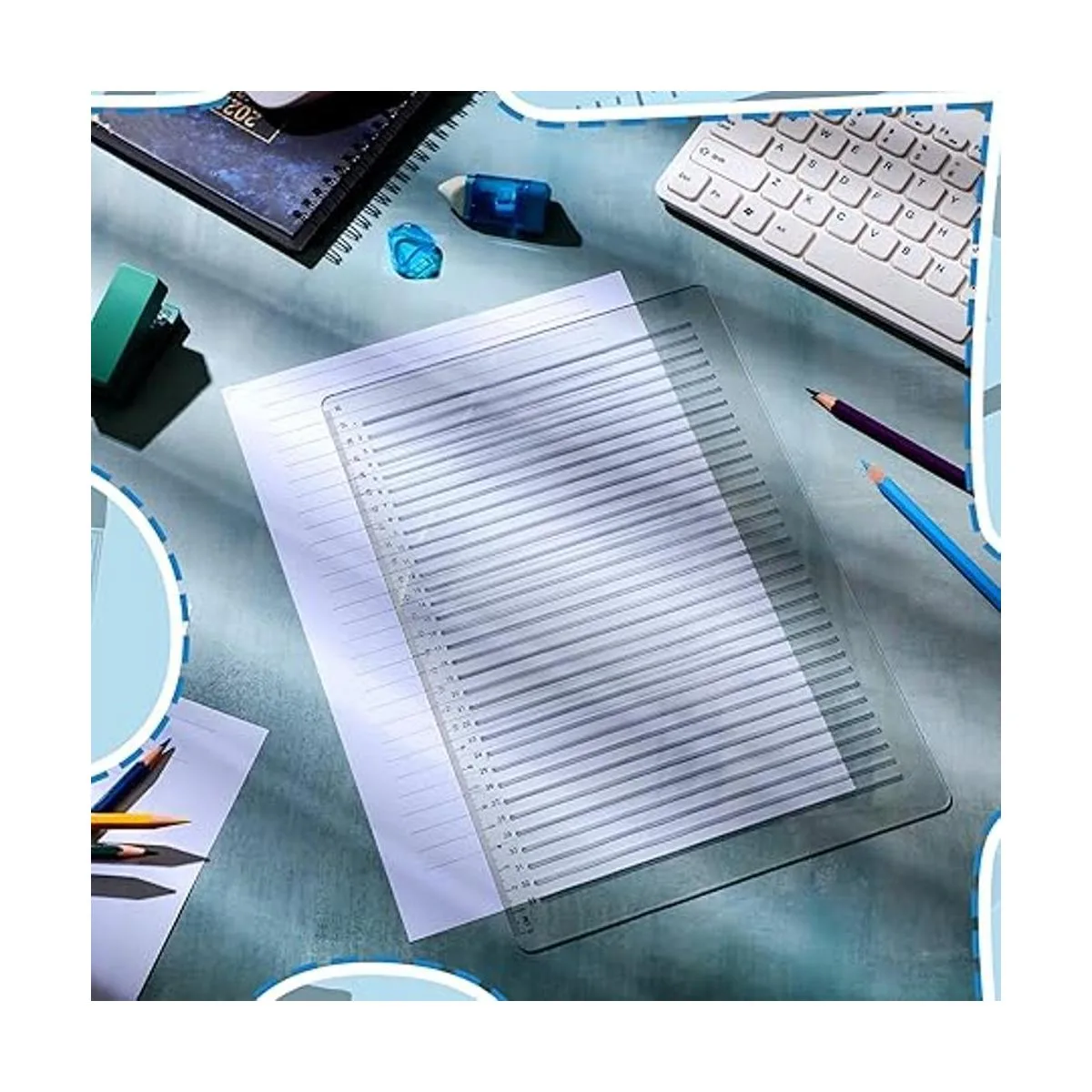 2 plantillas de línea recta de 11.0 in a escala de_5