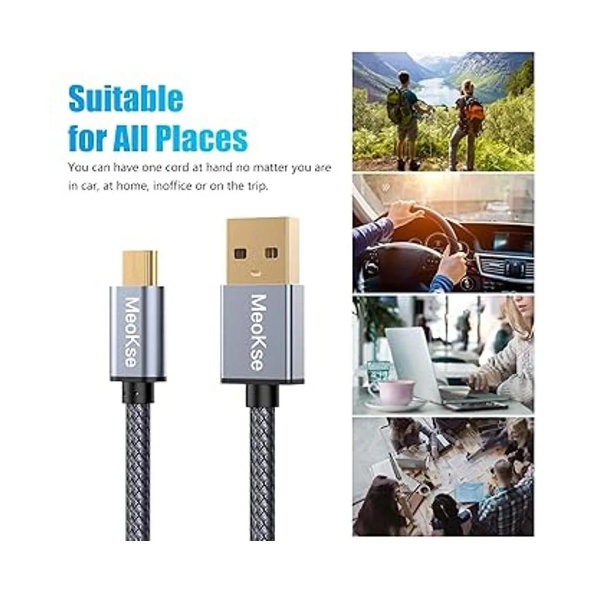 Meokse Cable mini USB portátil de 20 pies USB 2.0 tipo A_4