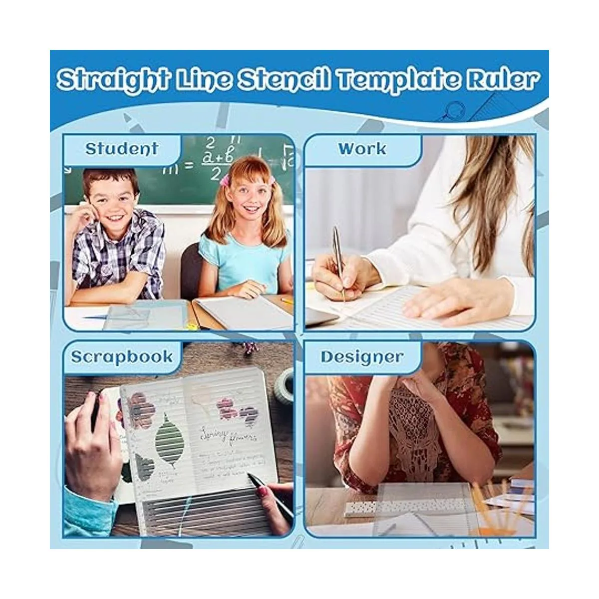 2 plantillas de línea recta de 11.0 in a escala de_7