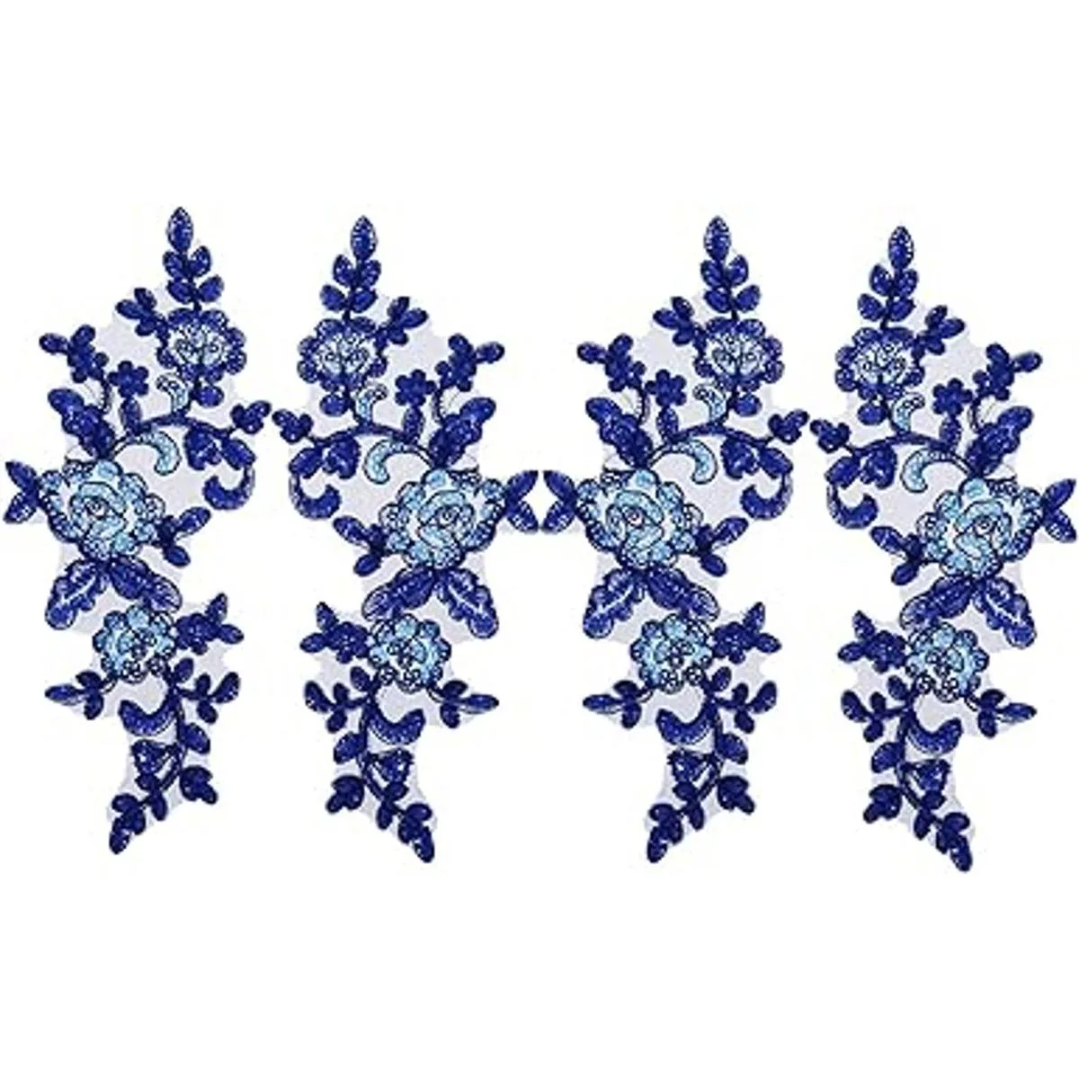 Micro Traders 2 pares de apliques bordados de encaje de_1