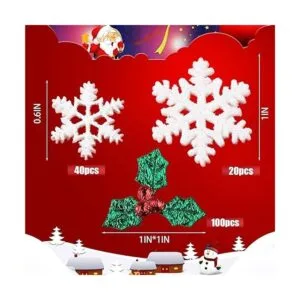 160 copos de nieve de resina para manualidades incluyen_6