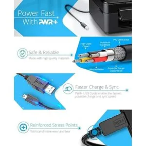 Cable de impresora USB extra largo de 12 pies 2.0 para HP_2