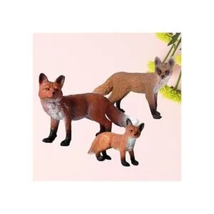 STOBOK Juego de 3 figuras de zorro realistas de animales_4
