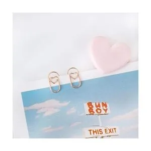 200 clips pequeños de papel de oro rosa con forma de_2