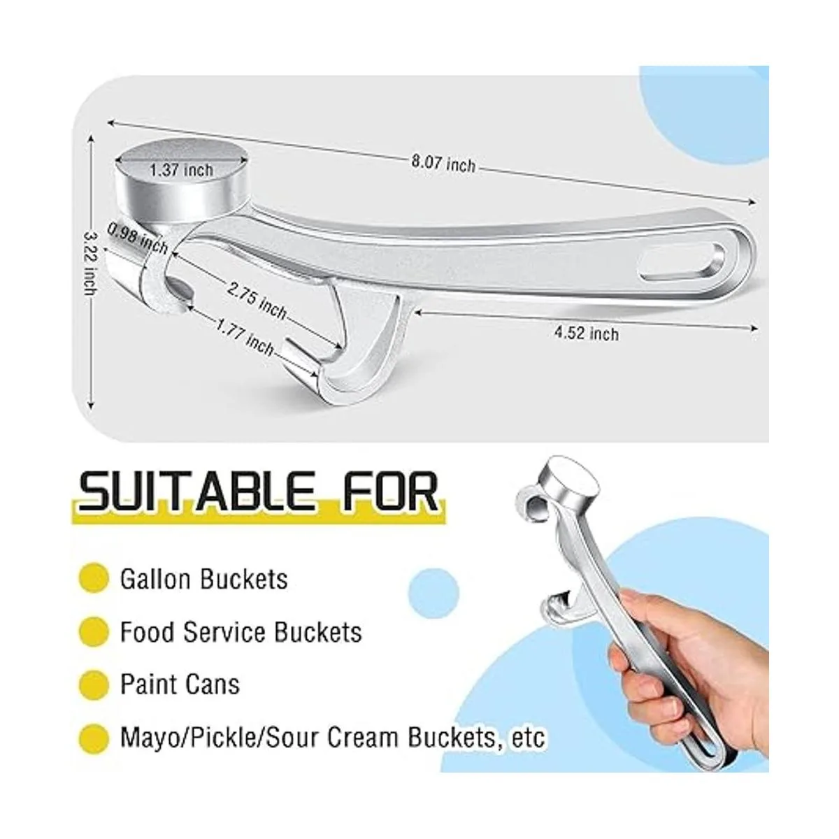 Abridor de cubos de aluminio de 5 galones llave de tapa_2