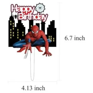 6 piezas de Spiderman Happy Birthday Cake Topper para_4