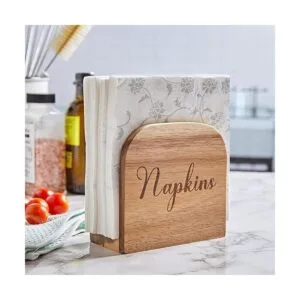 ALELION Servilletas de madera de acacia para cocina_7