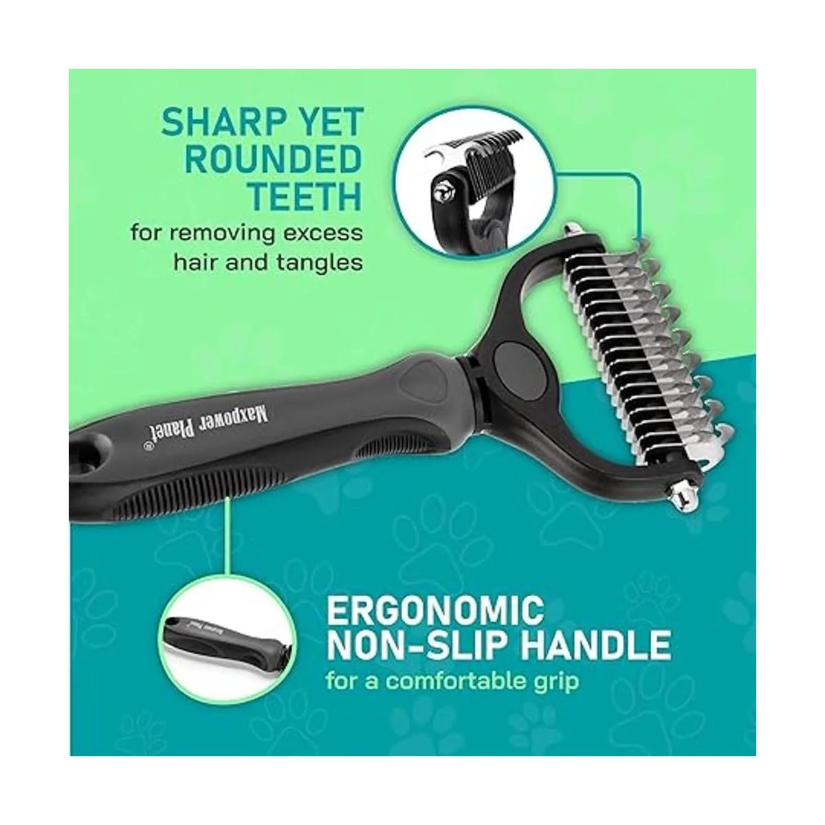 Maxpower Planet Pet Grooming Brush Double Sided Shedding_4