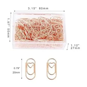 200 clips pequeños de papel de oro rosa con forma de_5