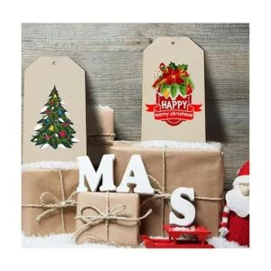 6 etiquetas de madera grandes de Navidad sin terminar para_6