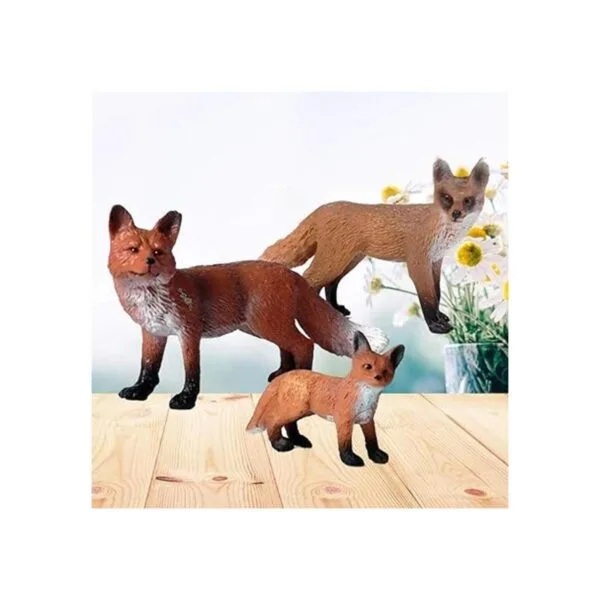 STOBOK Juego de 3 figuras de zorro realistas de animales_5