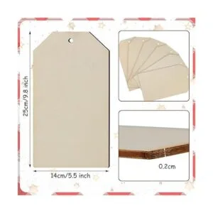 6 etiquetas de madera grandes de Navidad sin terminar para_2