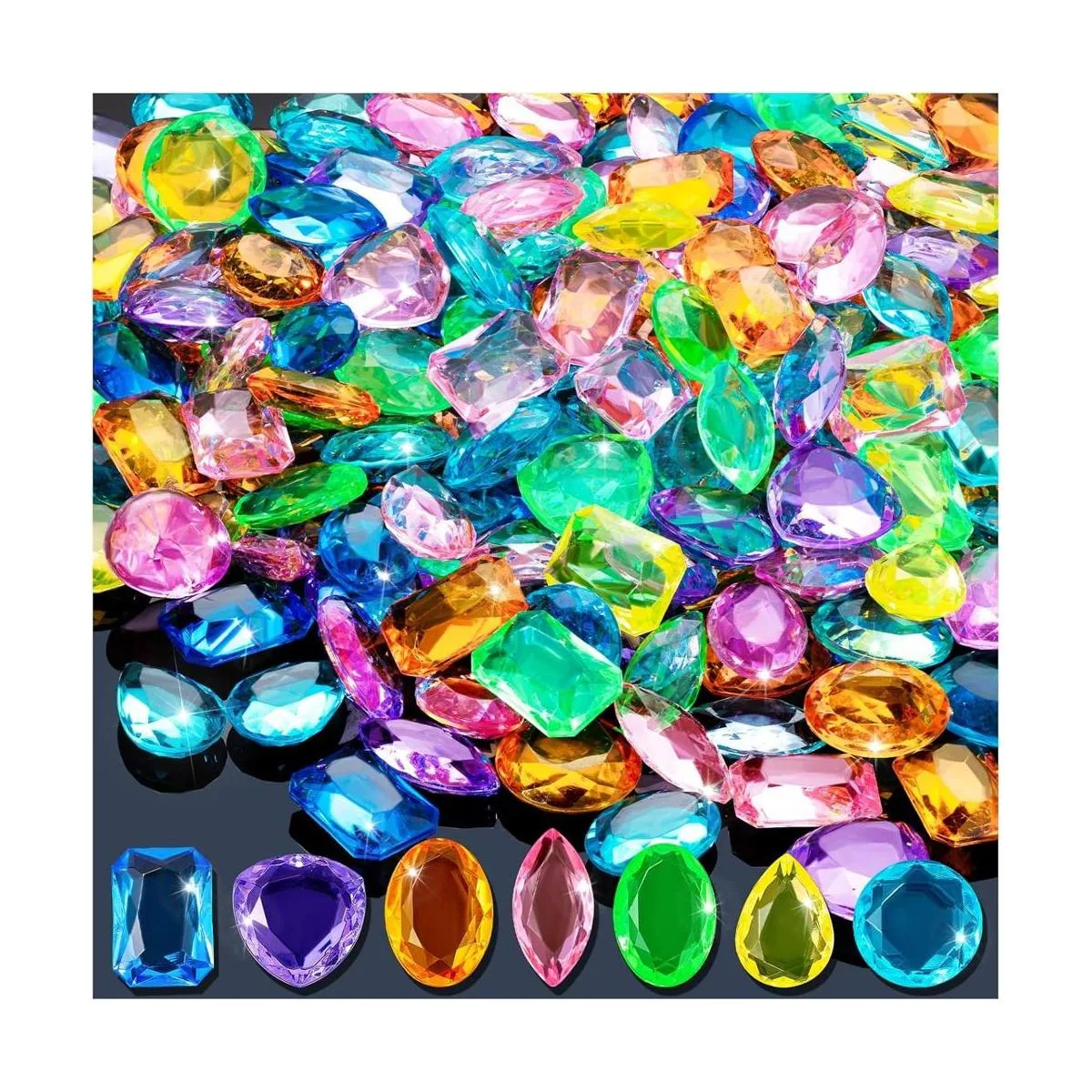 Joyas del tesoro pirata Jumbo Bling Multicolor Diamantes_1