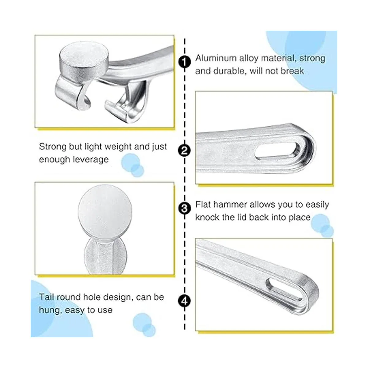 Abridor de cubos de aluminio de 5 galones llave de tapa_6