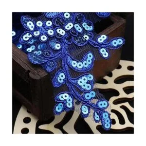 Micro Traders 2 pares de apliques bordados de encaje de_5