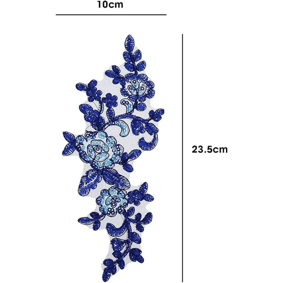 Micro Traders 2 pares de apliques bordados de encaje de_4