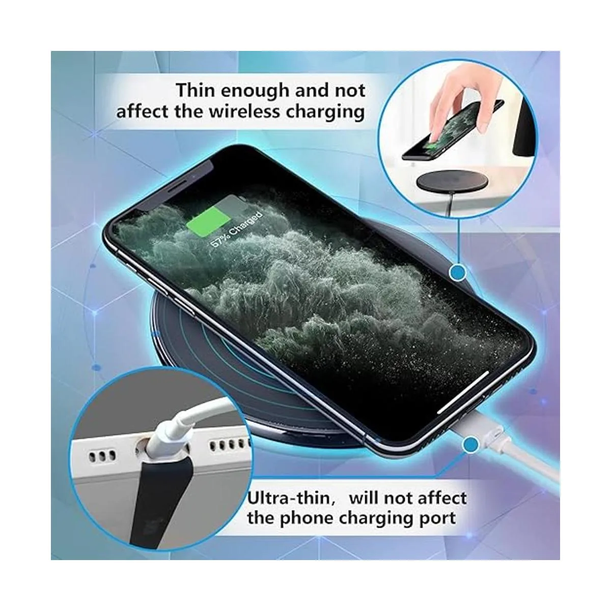 UKON Agarre de silicona para teléfono 2 correas de_5