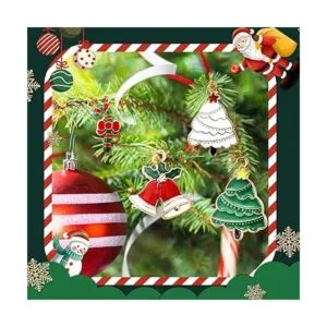 JIALEEY 100 dijes de Navidad surtidos chapados en oro y_6