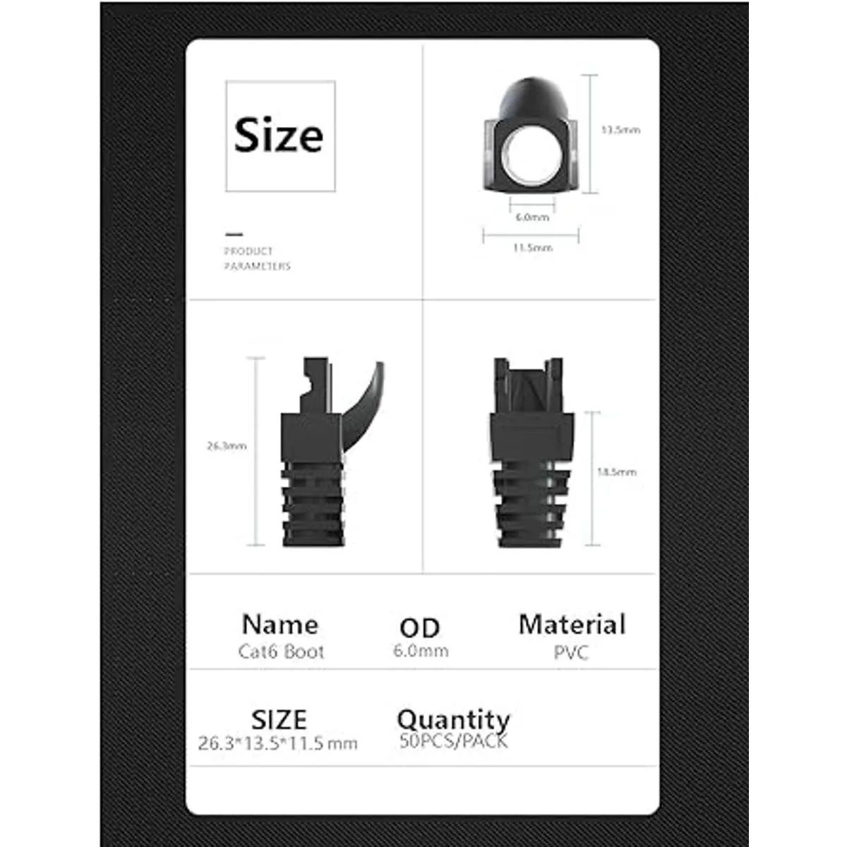 50 piezas Cat5 Cat5E Cat6 cargador de alivio de tensión_2