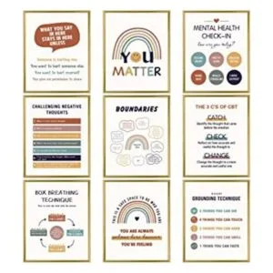 9 pósteres de salud mental terapia de oficina decoración_1