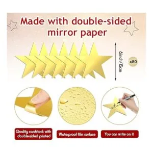 Leinuosen 80 piezas de recortes de estrellas doble_2