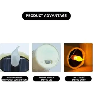 Lámpara de vela sin llama lámpara de vela solar_3