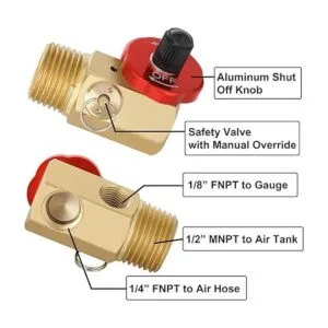 Hromee Válvula de tanque de aire con puerto de llenado;_2